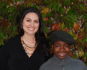 An image of Erin Leidy with Trayvon