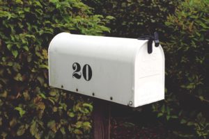 An image of white mailbox